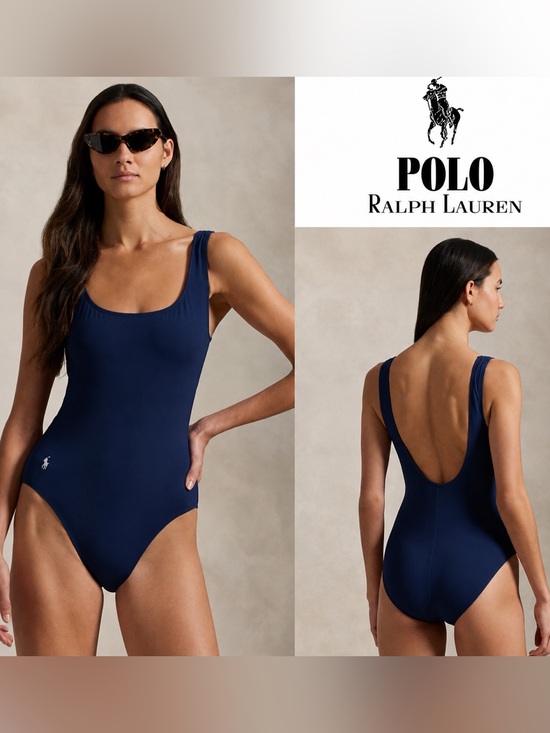 Polo Ralph Lauren Other - Polo Ralph Lauren one piece scoopback one piece embroidered logo swimsuit medium
